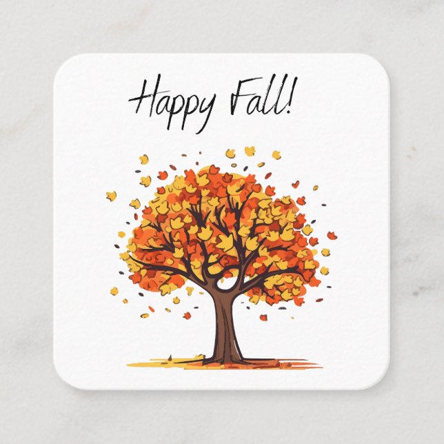 Happy Fall! Square Business Card (Front)