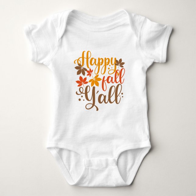 Happy Fall to Y'all Baby Bodysuit (Front)