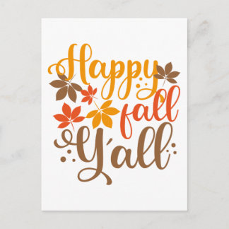 Happy Fall to Y'all Postcard
