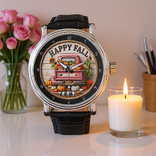 Happy Fall Truck Pumpkin Watch