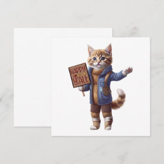 Happy Fall Y’all Autumn Cat Invitation
