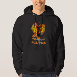 Happy Fall Y all Cute Cat Kitty Kitten Paw  Autumn Hoodie
