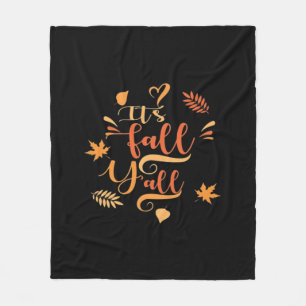 Happy Fall Y’all It’s Fall Y’all Retro Classic Fleece Blanket