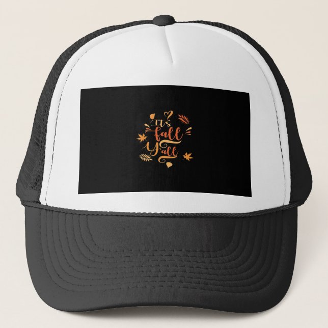 Happy Fall Y’all It’s Fall Y’all Retro Classic Trucker Hat (Front)