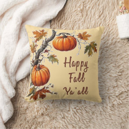 Happy Fall Ya'all - Pumpkin Cushion