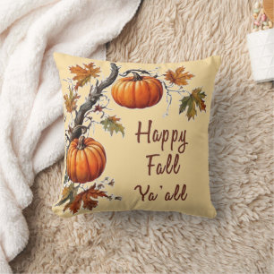 Happy Fall Ya'all - Pumpkin Cushion
