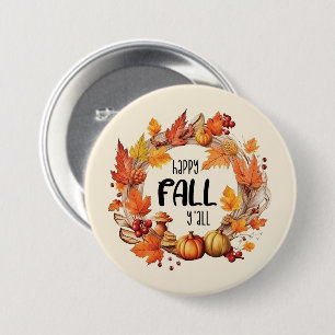 Happy Fall Y'all 7.5 Cm Round Badge