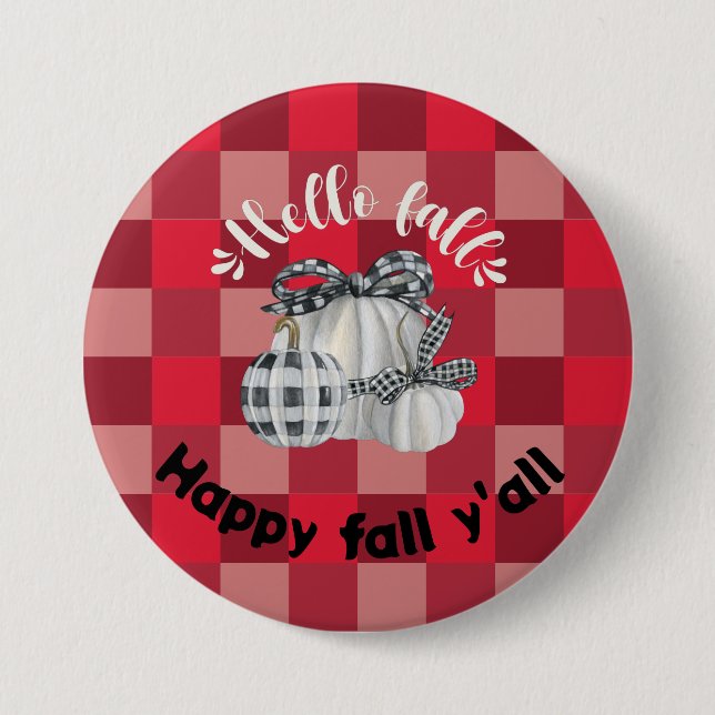 Happy Fall Y'all 7.5 Cm Round Badge (Front)