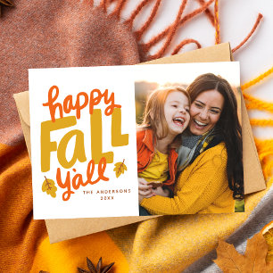 Happy Fall Y'all Autumn Photo Card