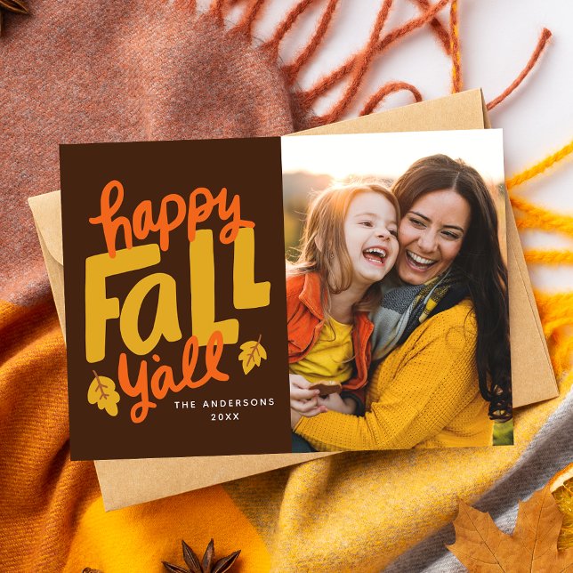 Happy Fall Y'all Autumn Photo Card (Creator Uploaded)