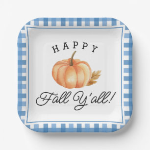 Happy Fall Y'all   Boho Autumn Fall Foliage Paper Plate