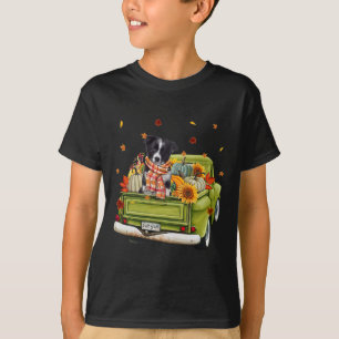 Happy Fall Y'all Border Collie Dog On Truck Pumpki T-Shirt