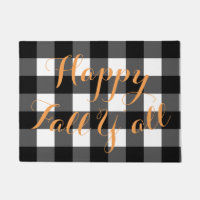 Happy Fall Y'all Buffalo Check Door Mat