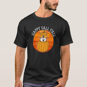 Happy Fall Y'all Cat Pumpkin Autumn Thanksgiving   T-Shirt