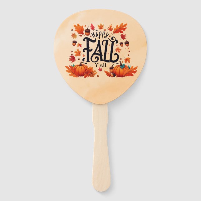 Happy Fall Y'all classic  Hand Fan (Front)