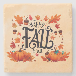 Happy Fall Y'all classic Stone Coaster