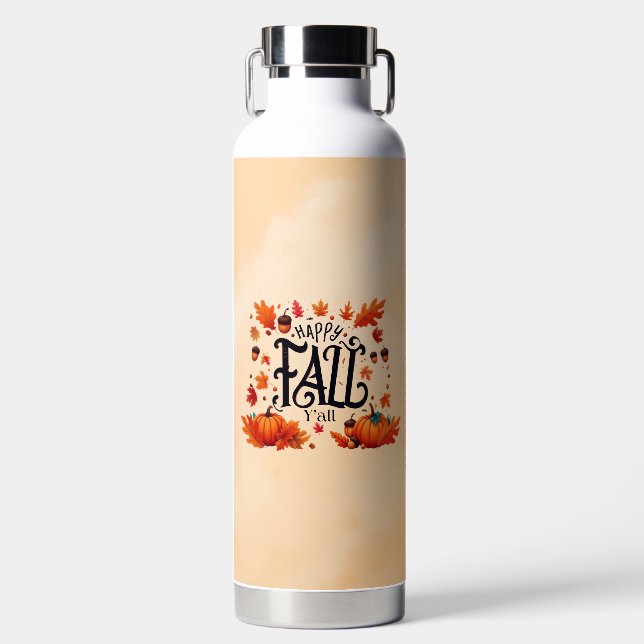 Happy Fall Y'all classic  Water Bottle (Front)