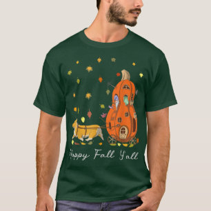 Happy Fall YAll Corgi Dog Gnome Pumpkin Funny Than T-Shirt