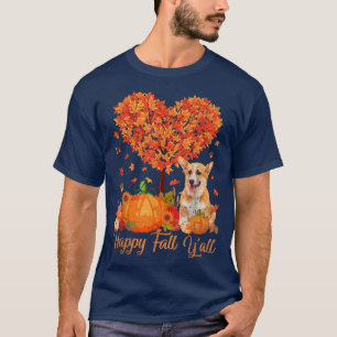 Happy Fall YAll Corgi Dog Pumpkin Thanksgiving  T-Shirt