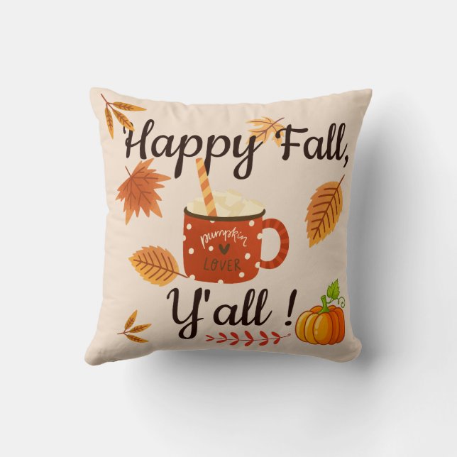 Happy Fall, Y'all! Cushion (Back)