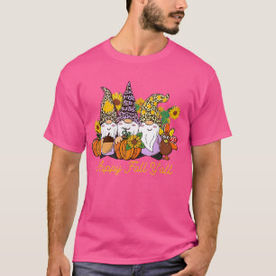 Happy Fall Yall Cute Gnomes Pumpkin Autumn Thanksg T-Shirt