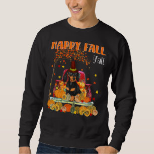 Happy Fall Y'all Dachshund Dog On Truck Pumpkin Fa Sweatshirt