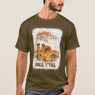 Happy Fall Y'all Dachshund Riding Truck Pumpkin Au T-Shirt