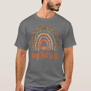 Happy Fall Ya'll - Fall Autumn Boho Rainbow - Leop T-Shirt