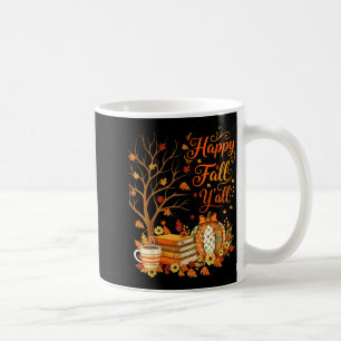 Happy Fall Y'all Floral Pumpkin Autumn Coffee Mug