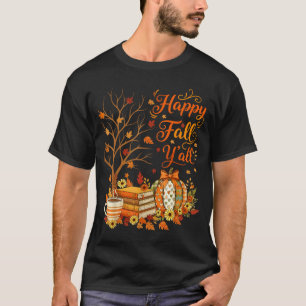Happy Fall Y'all Floral Pumpkin Autumn Coffee T-Shirt