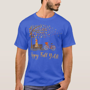Happy Fall Y'all Funny Golden Retriever Dog Autumn T-Shirt