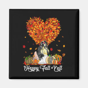Happy Fall Y'all Funny Shih Tzu Autumn Pumpkins  Magnet