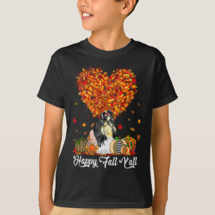 Happy Fall Y'all Funny Shih Tzu Autumn Pumpkins  T-Shirt