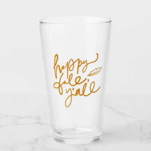 Happy Fall Y'all Glass