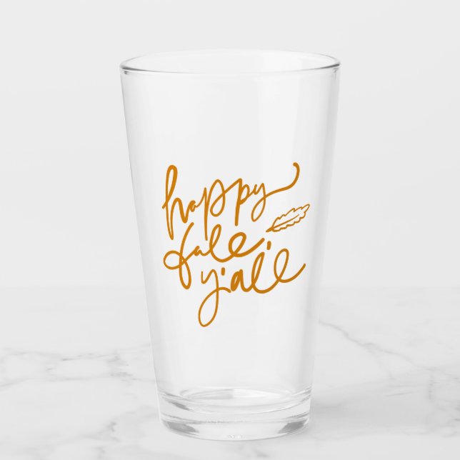 Happy Fall Y'all Glass (Front)