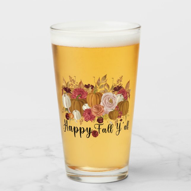 Happy Fall Y'all Glass (Front Filled)
