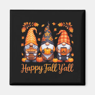 Happy Fall Yall Gnome Autumn Thanksgiving Magnet