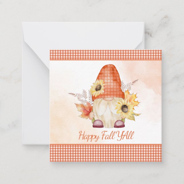 Happy Fall Y'All Gnome Card (Front)