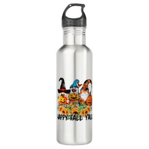 Happy Fall Y'all Gnome Leopard Gnome Sunflower 710 Ml Water Bottle