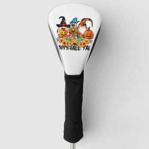 Happy Fall Y'all Gnome Leopard Gnome Sunflower Golf Head Cover