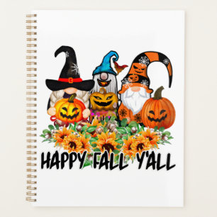Happy Fall Y'all Gnome Leopard Gnome Sunflower Planner