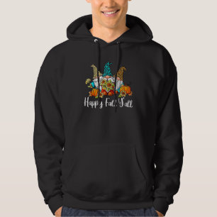 Happy Fall Y'all Gnome Leopard Pumpkin Autumn Gnom Hoodie