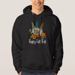 Happy Fall Y'all Gnome Leopard Pumpkin Autumn Gnom Hoodie