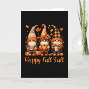 Happy Fall Y'all Gnome Pumpkin Autumn Thanksgiving Card