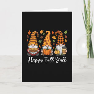 Happy Fall Y'all Gnome Pumpkin Autumn Thanksgiving Card