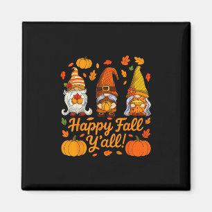 Happy Fall Y'all Gnome Pumpkin Autumn Thanksgiving Magnet