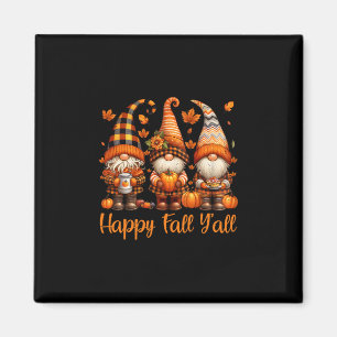 Happy Fall Y'all Gnome Pumpkin Autumn Thanksgiving Magnet