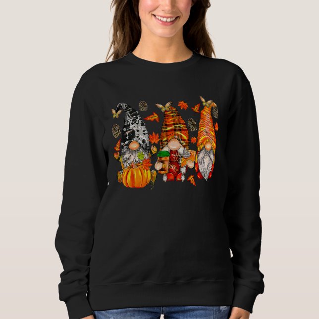 Happy Fall Y'all Gnome Pumpkin Truck Autumn Thanks Sweatshirt (Front)