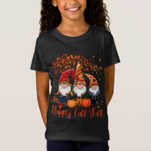 Happy Fall Y'all Gnomes tree Pumpkin Autumn thanks T-Shirt