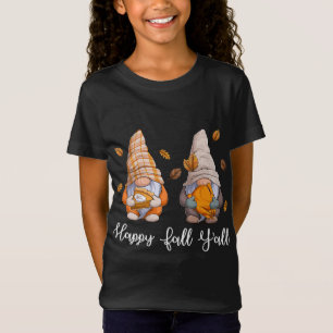 Happy Fall Yall Gnomies With Pumpkin For Autumn -  T-Shirt